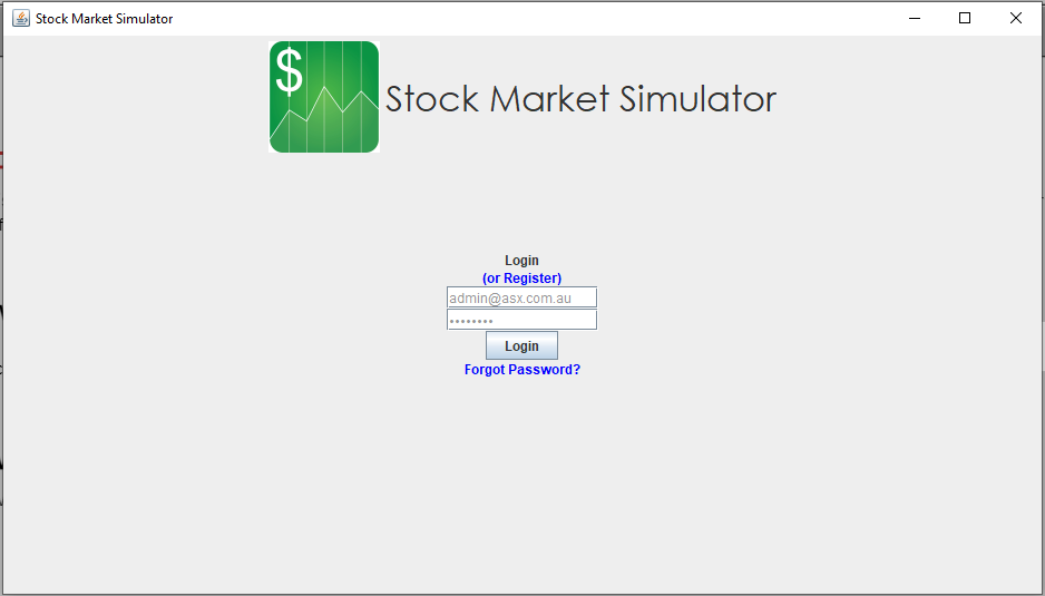 Stock Market Simulator Login